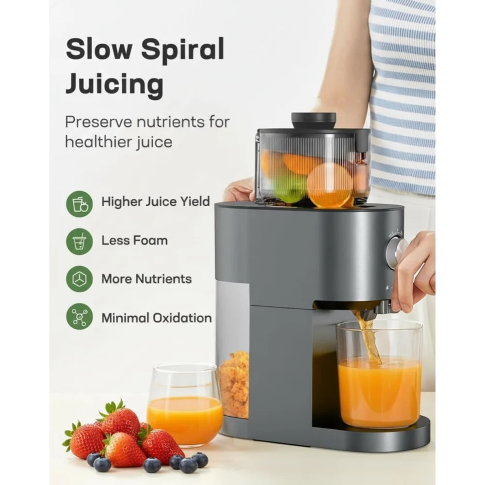 NEW Silonn Slow Masticating Cold Press Juicer Machines, High Juice Yield